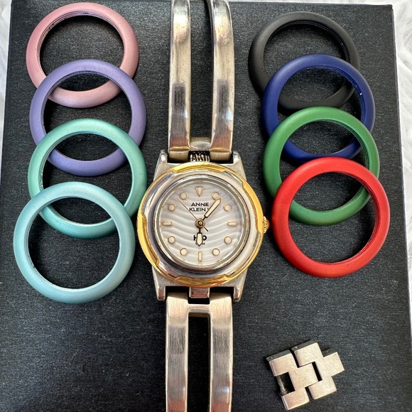 Anne Klein Accessories - Womens Vintage Silver Anne Klein II H20 Watch w/Swappable Bezels (Size: OS)
